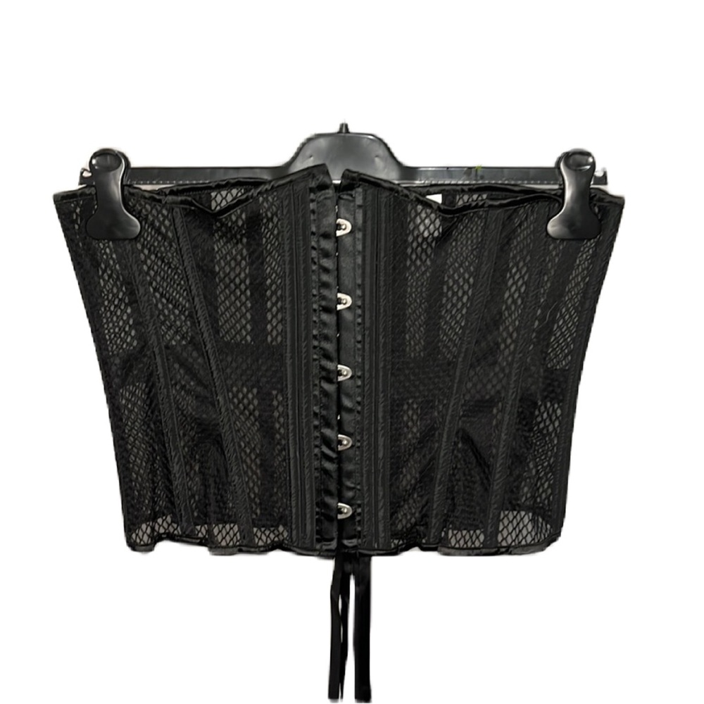 Corset black and little transparent 2XL